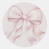 Sticker Rond Nœud rose poussiéreux (Devant)
