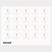 Sticker Rond Noeud Rose Poussiéreux Gui Fête de Mariage (Feuille)