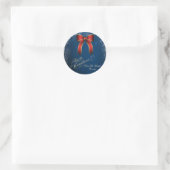 Sticker Rond Nœud rouge de Noël élégant (Sac)