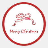 Sticker Rond Noeud rouge Noël moderne (Devant)