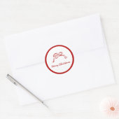 Sticker Rond Noeud rouge Noël moderne (Enveloppe)