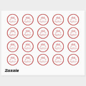 Sticker Rond Noeud rouge Noël moderne (Feuille)