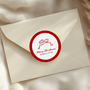 Sticker Rond Noeud rouge Noël moderne