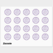 Sticker Rond Nœud Violet Rétro Cœur Coquette Gâteau Bachelorett (Feuille)