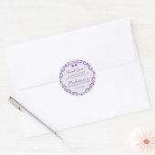 Sticker Rond Nœud Violet Rétro Cœur Coquette Gâteau Bachelorett (Enveloppe)