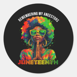 Sticker Rond Noir Afro JunetDix Se Souvenir De Mes Ancêtres Gir