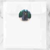 Sticker Rond Noir Bear Cub Classique (Sac)