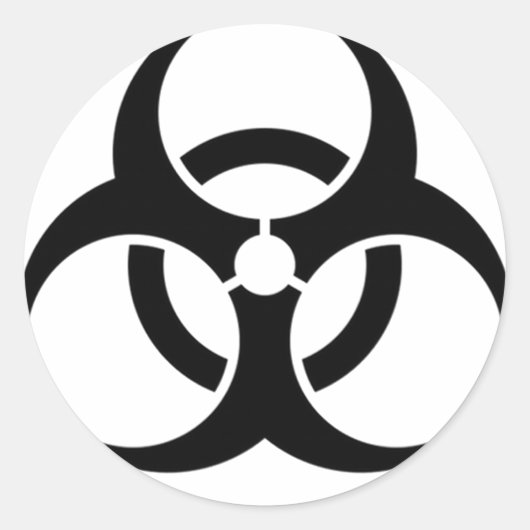 Sticker Rond noir biodanger (Devant)