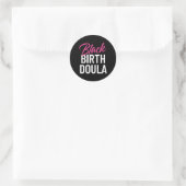 Sticker Rond Noir Birth Doula Définition Africain-Américain (Sac)