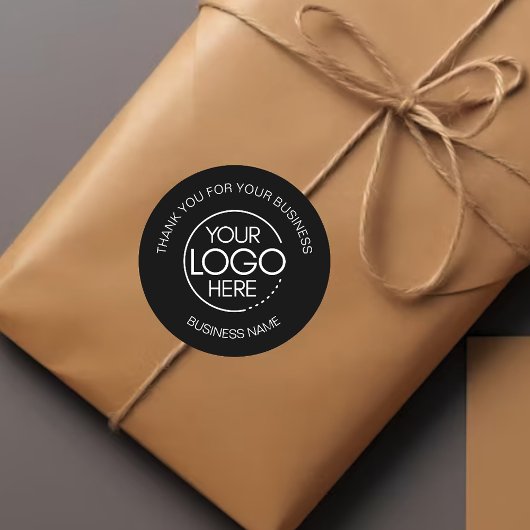 Sticker Rond Noir Black Business Merci