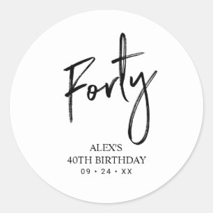 Sticker Rond Noir & Blanc   Lettrer Anniversaire Favoriser Merc