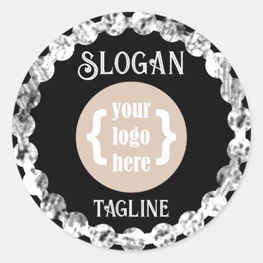 Sticker Rond Noir blanc, logo (Devant)