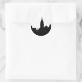 Sticker Rond Noir blanc New York Silhouette (Sac)