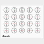 Sticker Rond Noir blanc Nom Monogramme Enveloppe Adr Phoques (Feuille)