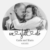 Sticker Rond Noir & Blanc Nous Faisons Toujours Vow Renouvellem (Devant)