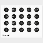 Sticker Rond Noir Blanc Or moderne minimal mariage élégant (Feuille)