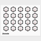 Sticker Rond Noir Blanc Poker Chip Mariage Enregistrer La Date (Feuille)