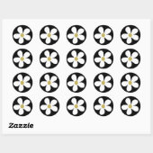 Sticker Rond Noir Blanc Simple Maisy Or (Feuille)
