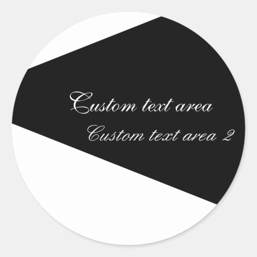 Sticker Rond Noir & Blanc Simple Minimaliste Classique Chic (Devant)