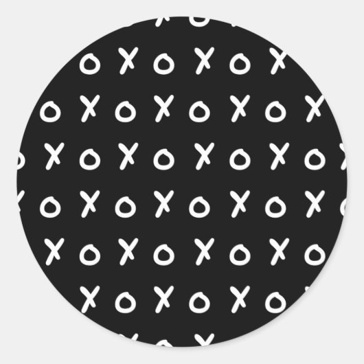 Sticker Rond Noir & Blanc X O XO X&O's Tendance Mignon (Devant)
