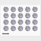 Sticker Rond Noir blanc Zèbre violet Merci (Feuille)