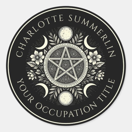 Sticker Rond Noir céleste (Devant)