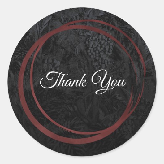 Sticker Rond Noir Chic moderne Cercles de Vins Rouge Classique (Devant)
