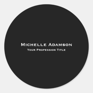 Sticker Rond Noir Couleur Professionnel Plain Moderne