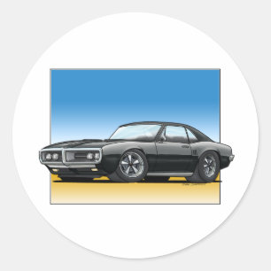 Sticker Rond NOIR de 68 Firebird