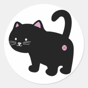 Sticker Rond noir de bout de chat