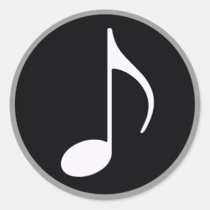 Sticker Rond noir de ~ de note musicale