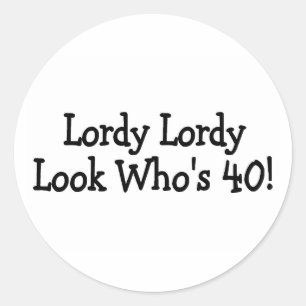 Sticker Rond Noir de Whos 40 de regard de Lordy Lordy