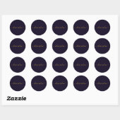 Sticker Rond Noir doré personnalisé (Feuille)
