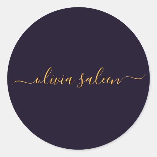 Sticker Rond Noir doré personnalisé (Devant)