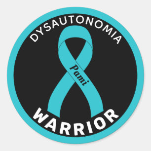 Sticker rond noir Dysautonomia Warriia