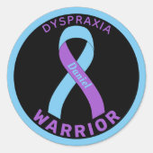 Sticker rond noir Dyspraxia Warrier (Devant)