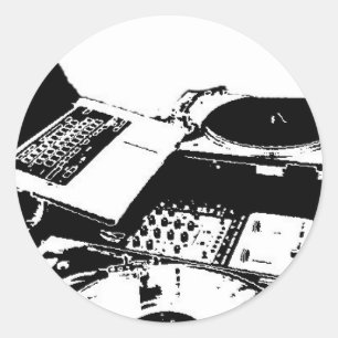 Sticker Rond noir et blanc