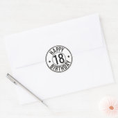 Sticker Rond Noir et blanc 18e anniversaire (Enveloppe)