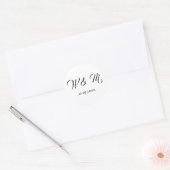 Sticker Rond Noir et blanc classique (Enveloppe)