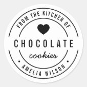 Sticker Rond Noir et Blanc De la cuisine de (Devant)