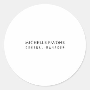 Sticker Rond Noir et blanc élégant simple ordinaire professionn