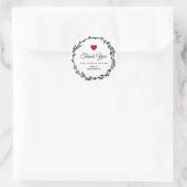 Sticker Rond Noir et blanc merci classique collant rond (Sac)