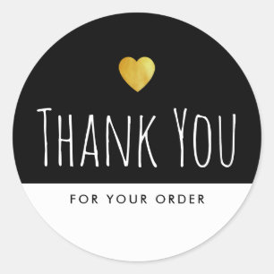 Sticker Rond noir et blanc merci pour votre commande