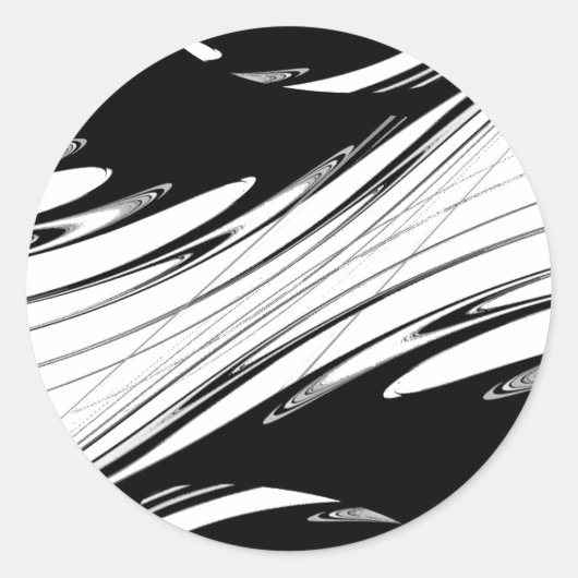 Sticker Rond Noir et Blanc Moderne (Devant)