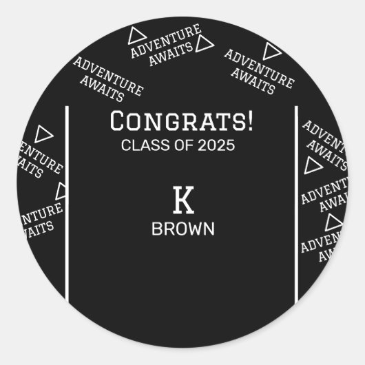 Sticker Rond Noir et Blanc Personnalisé (Devant)