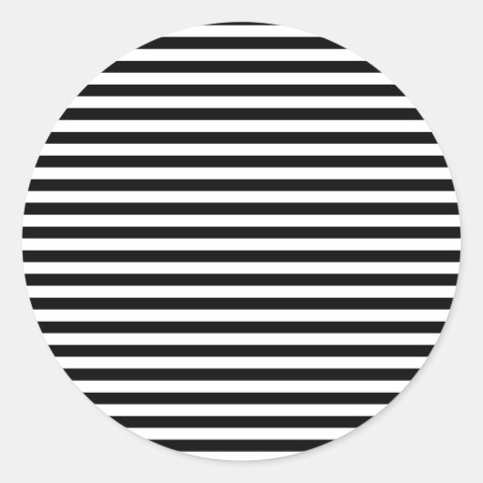 Sticker Rond Noir et blanc rayé (Devant)