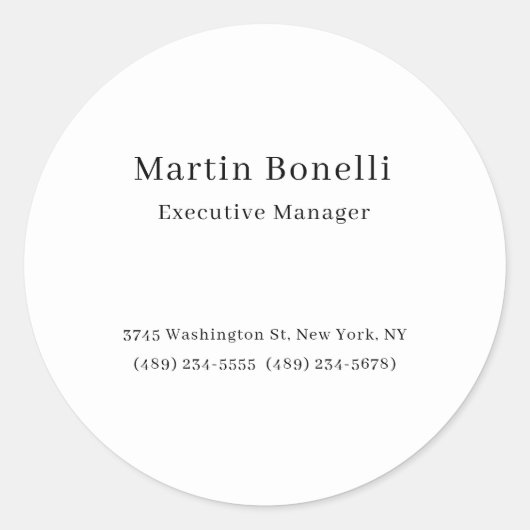 Sticker Rond Noir et blanc tendance minimal simple (Devant)