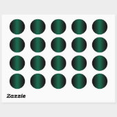 Sticker Rond Noir et chasseur blanc dégradé vert (Feuille)