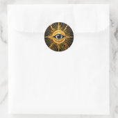Sticker Rond Noir et or Occulte Gris Evil Eye Starburst (Sac)