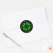 Sticker Rond Noir et Vert Moderne / Rétro Imprimer (Enveloppe)